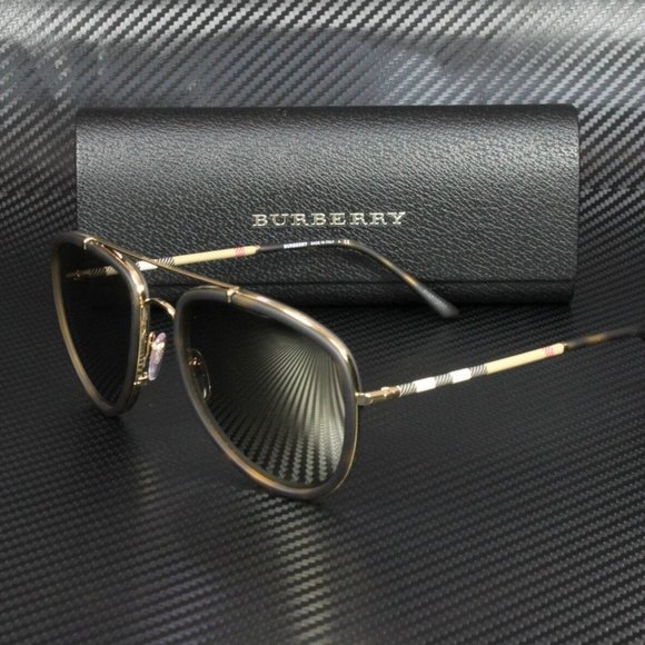 New Burberry Men's Havana Mirrored Sunglasses